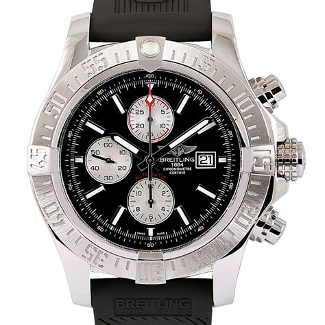 breitling super avenger black baton dial|Breitling Super Avenger Ii A13371 .